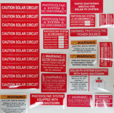 Various UV Warning Sticker